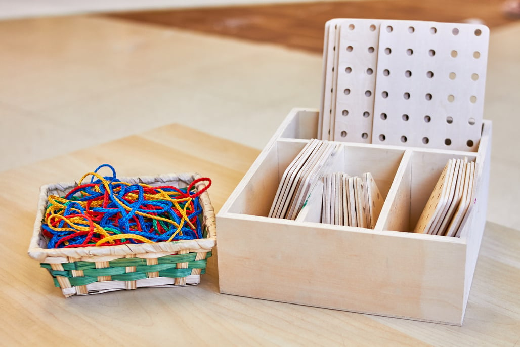 Set of Colorful Strings and Wooden Shapes